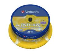 Verbatim - 25 x DVD+RW - 4.7 GB 4x - mattsilber