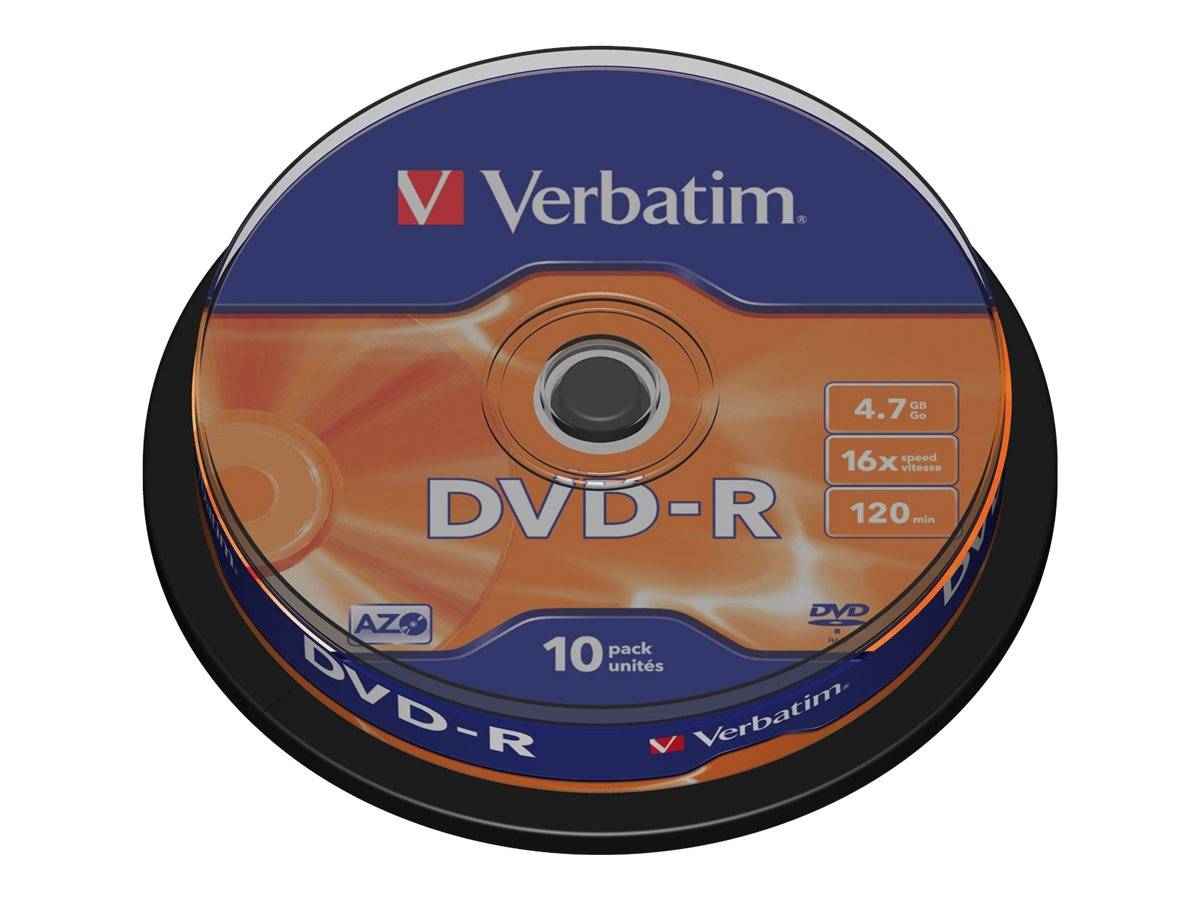 Verbatim - 10 x DVD-R - 4.7 GB 16x - mattsilber