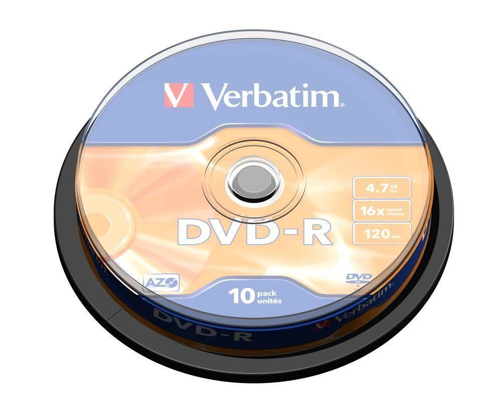 Verbatim - 10 x DVD-R - 4.7 GB 16x - mattsilber