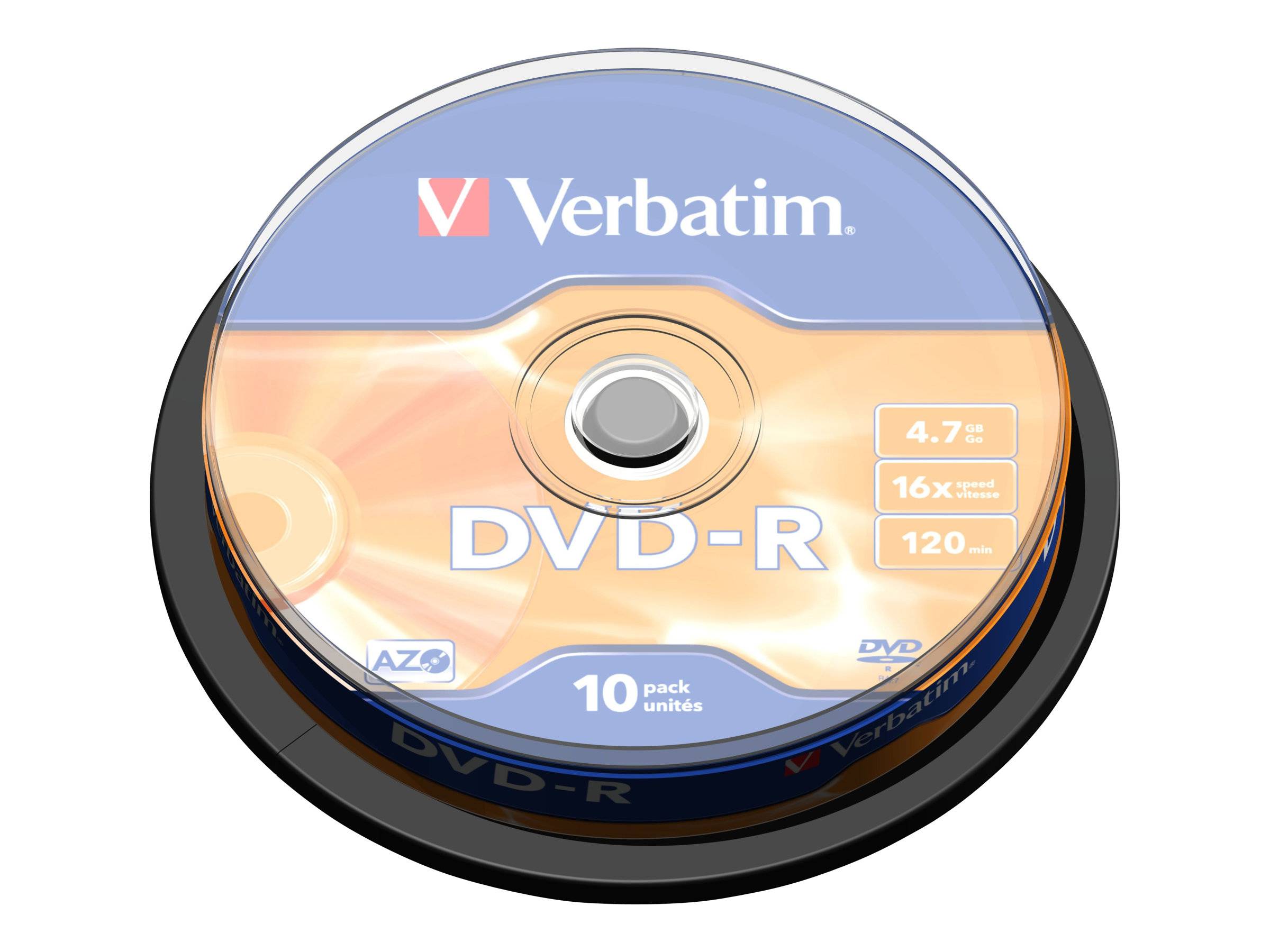 Verbatim - 10 x DVD-R - 4.7 GB 16x - mattsilber