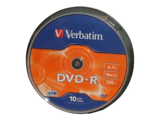 Verbatim - 10 x DVD-R - 4.7 GB 16x - mattsilber