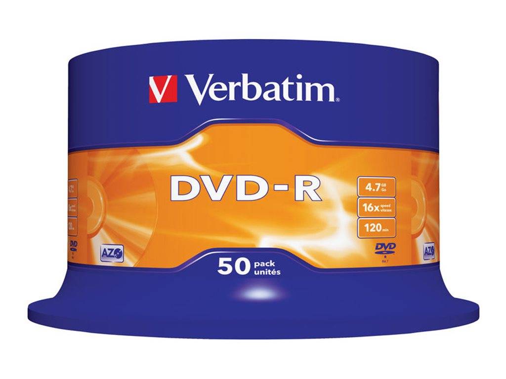 Verbatim - 50 x DVD-R - 4.7 GB 16x - mattsilber