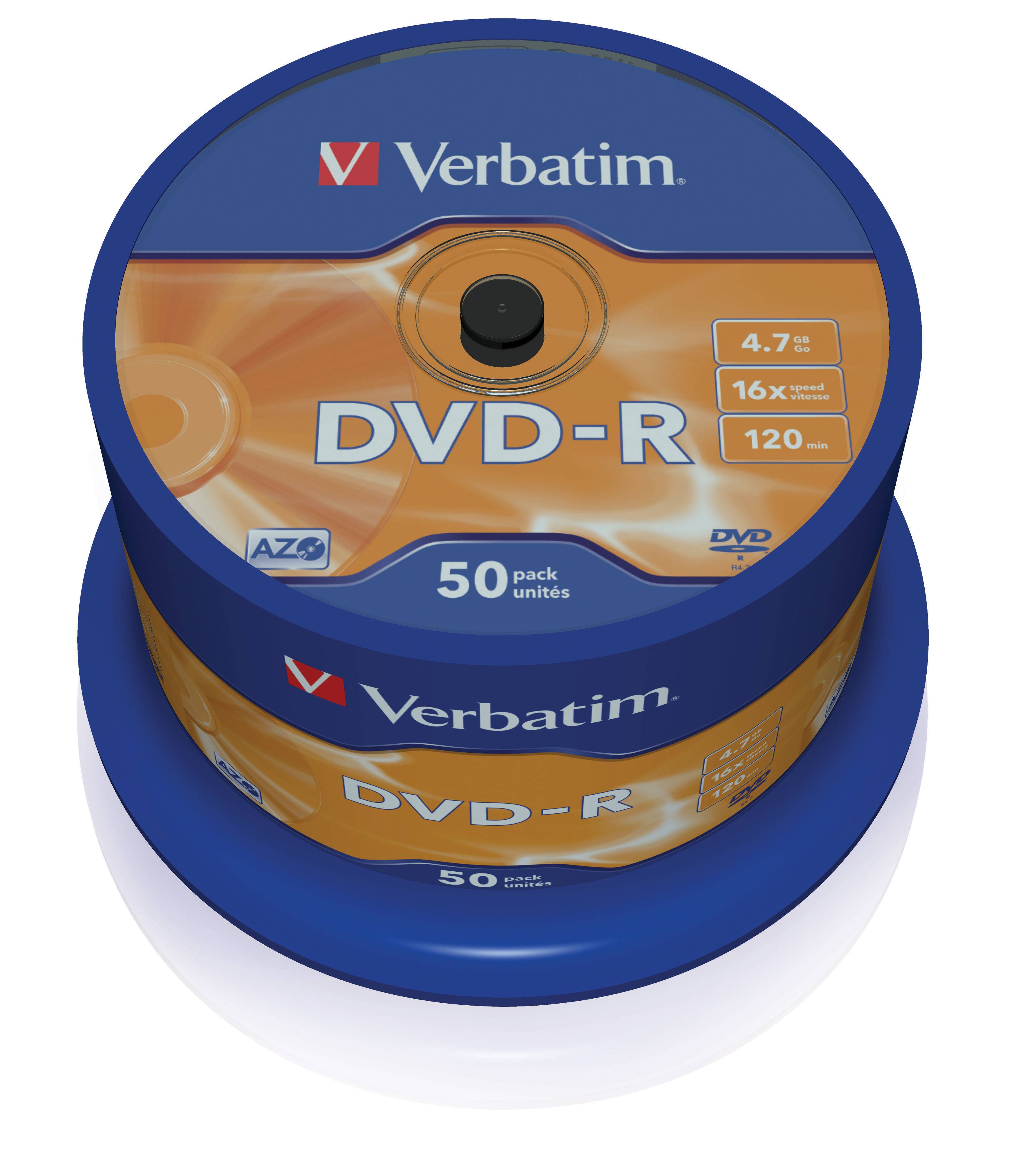 Verbatim - 50 x DVD-R - 4.7 GB 16x - mattsilber