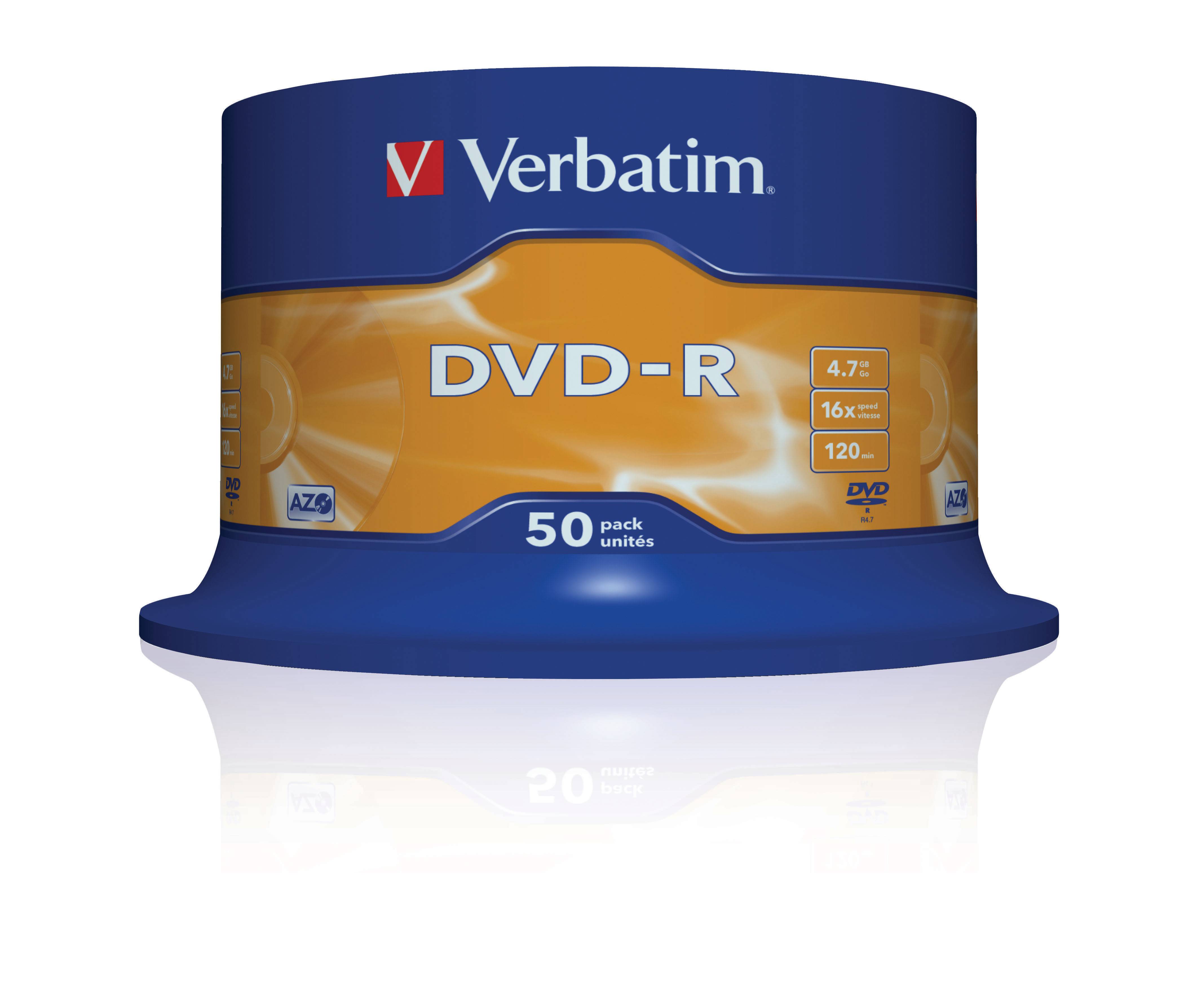 Verbatim - 50 x DVD-R - 4.7 GB 16x - mattsilber