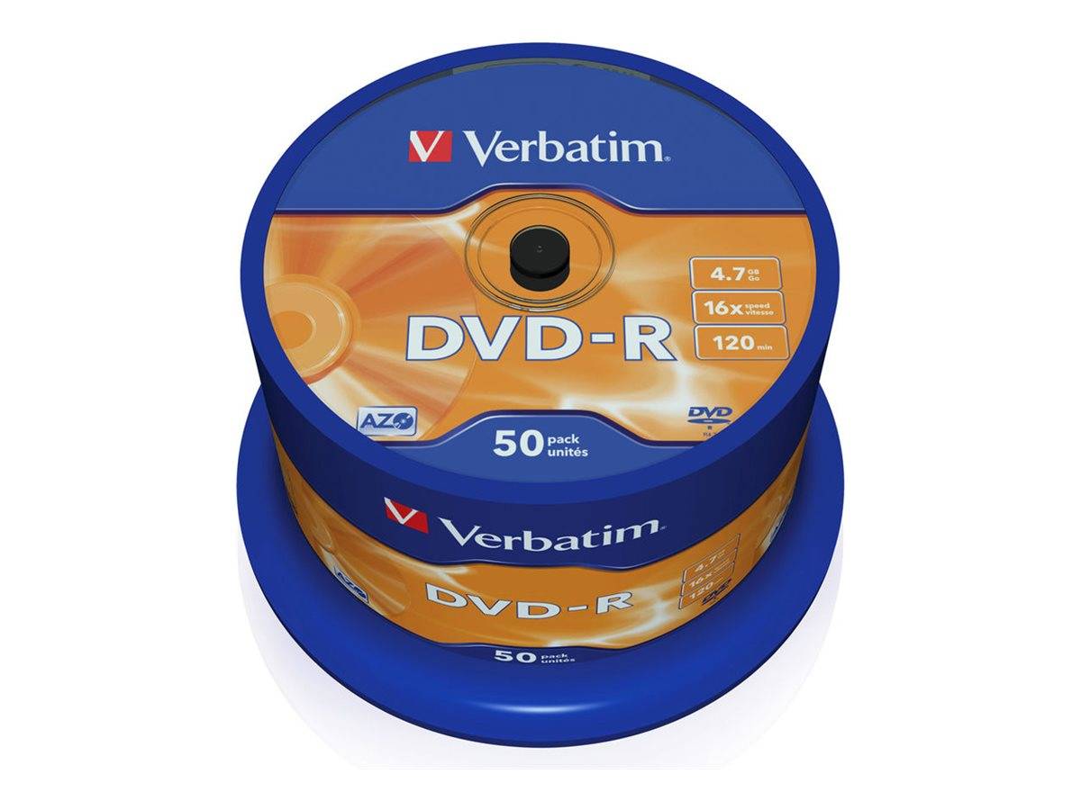 Verbatim - 50 x DVD-R - 4.7 GB 16x - mattsilber