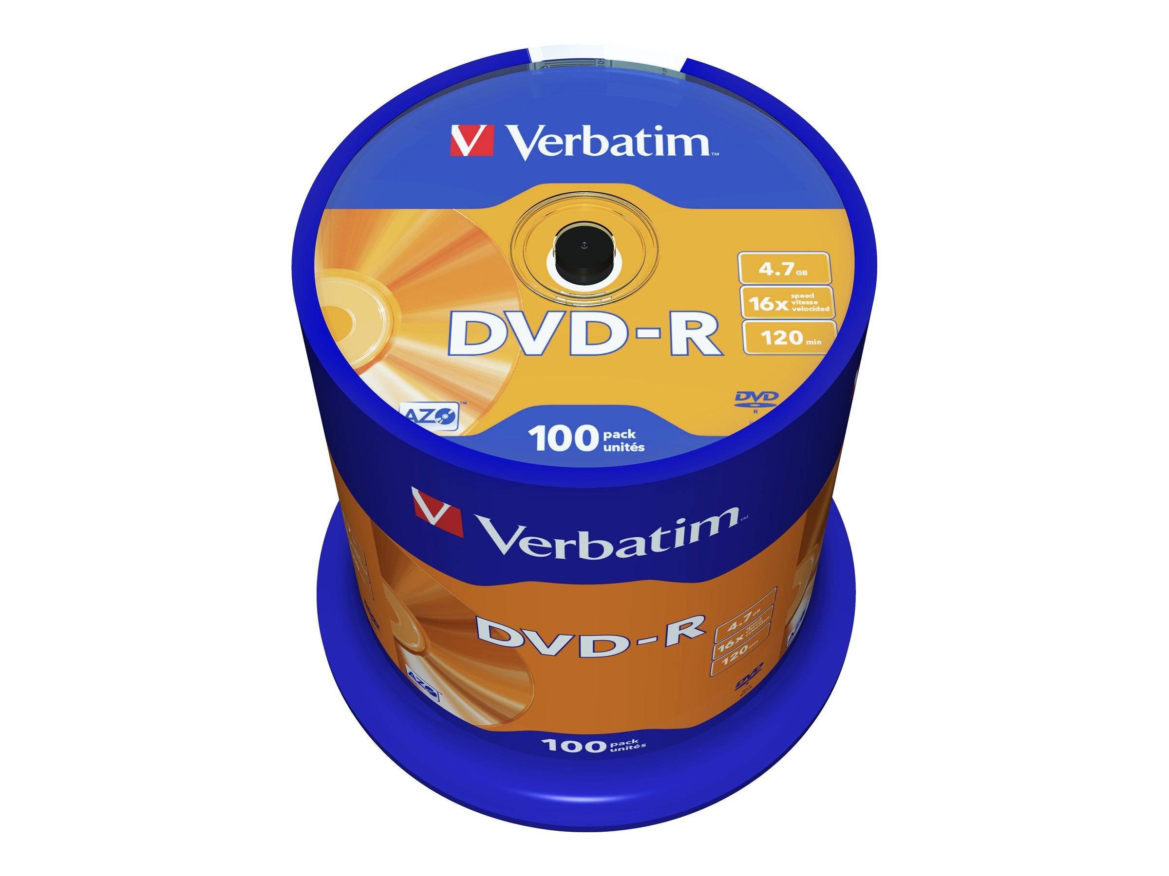 Verbatim - 100 x DVD-R - 4.7 GB 16x - mattsilber