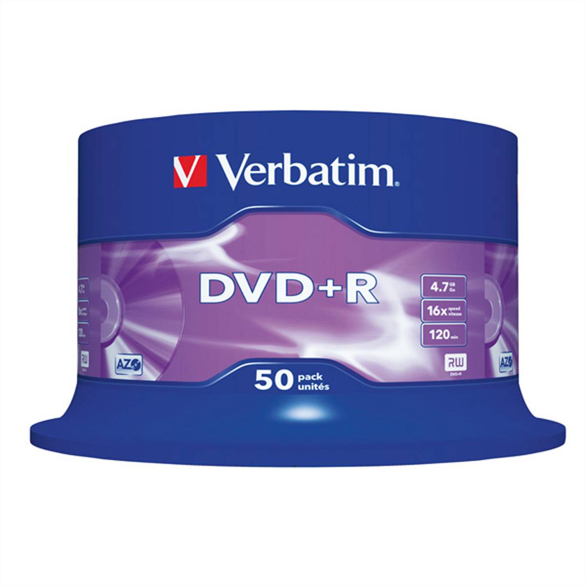 Verbatim - 50 x DVD+R - 4.7 GB 16x - mattsilber