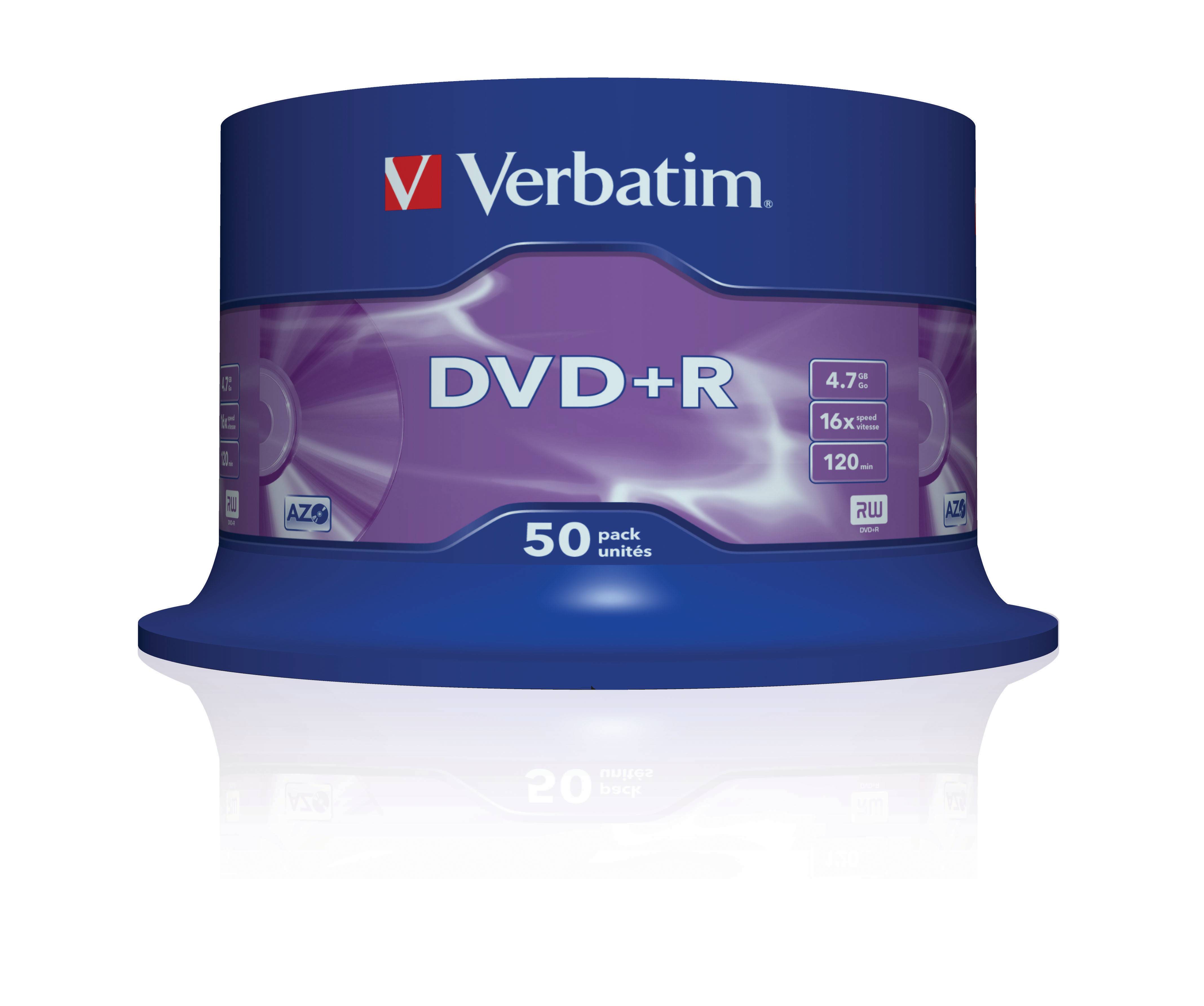 Verbatim - 50 x DVD+R - 4.7 GB 16x - mattsilber