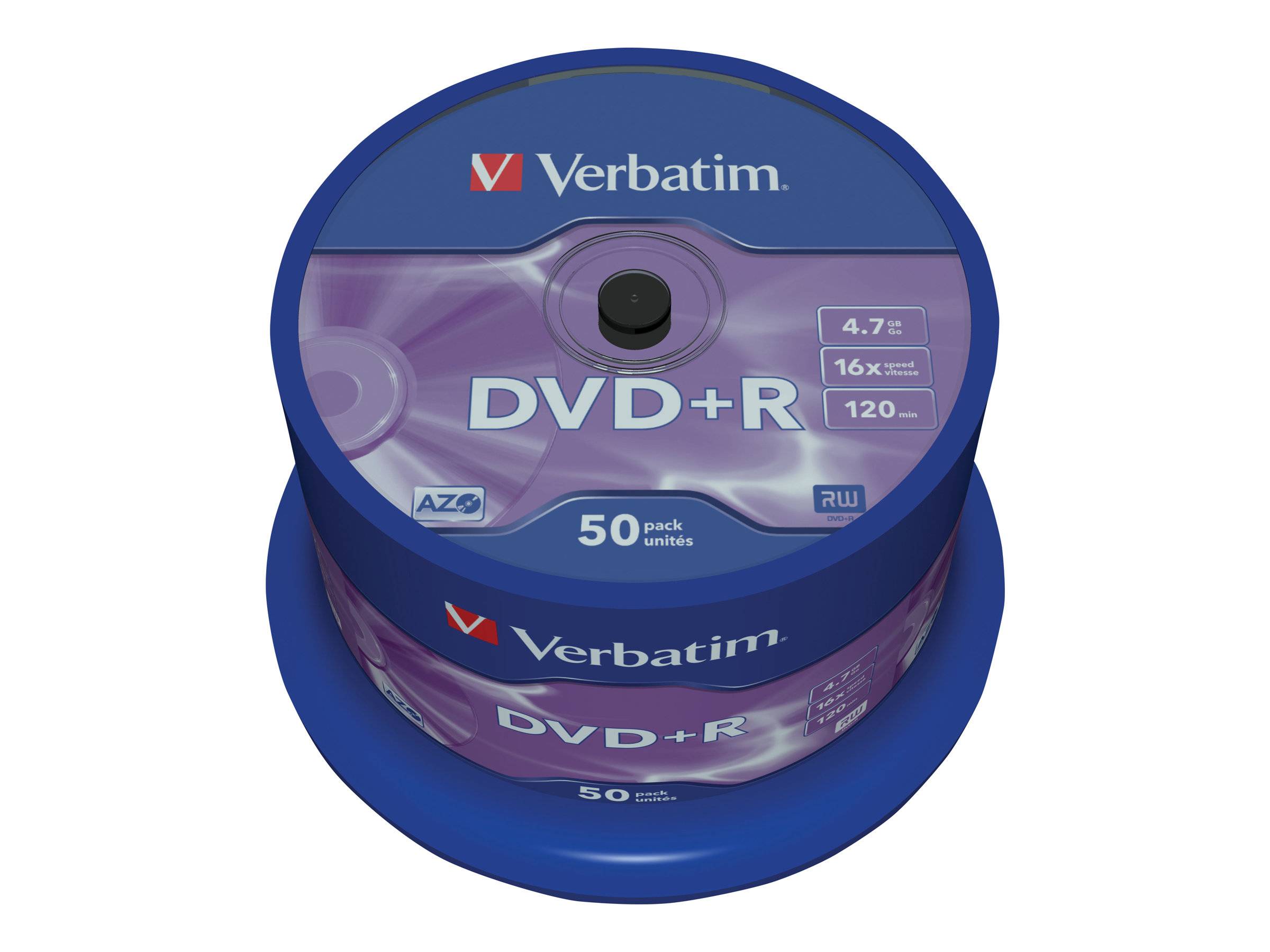 Verbatim - 50 x DVD+R - 4.7 GB 16x - mattsilber