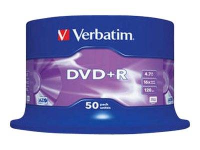 Verbatim - 50 x DVD+R - 4.7 GB 16x - mattsilber