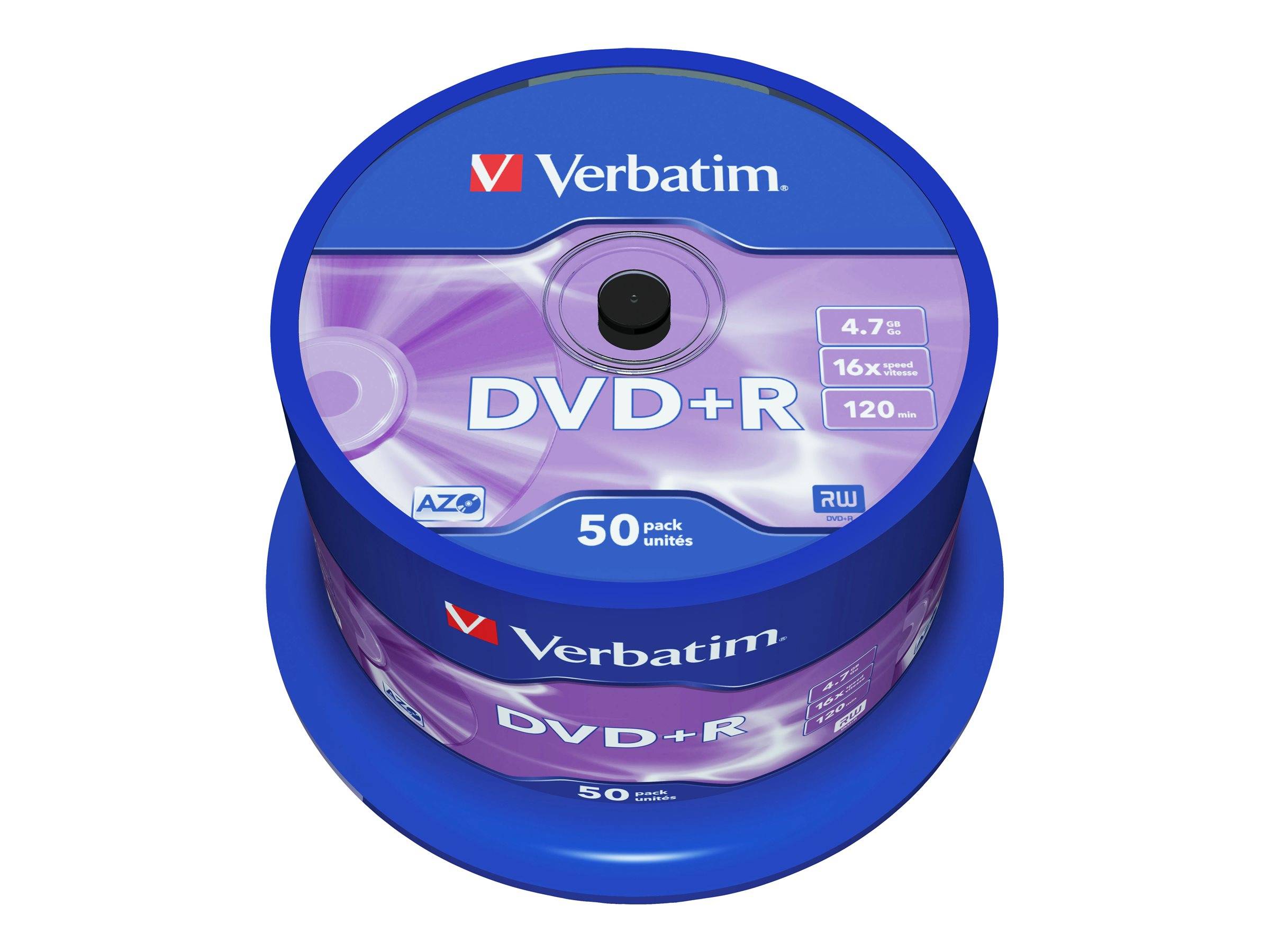 Verbatim - 50 x DVD+R - 4.7 GB 16x - mattsilber