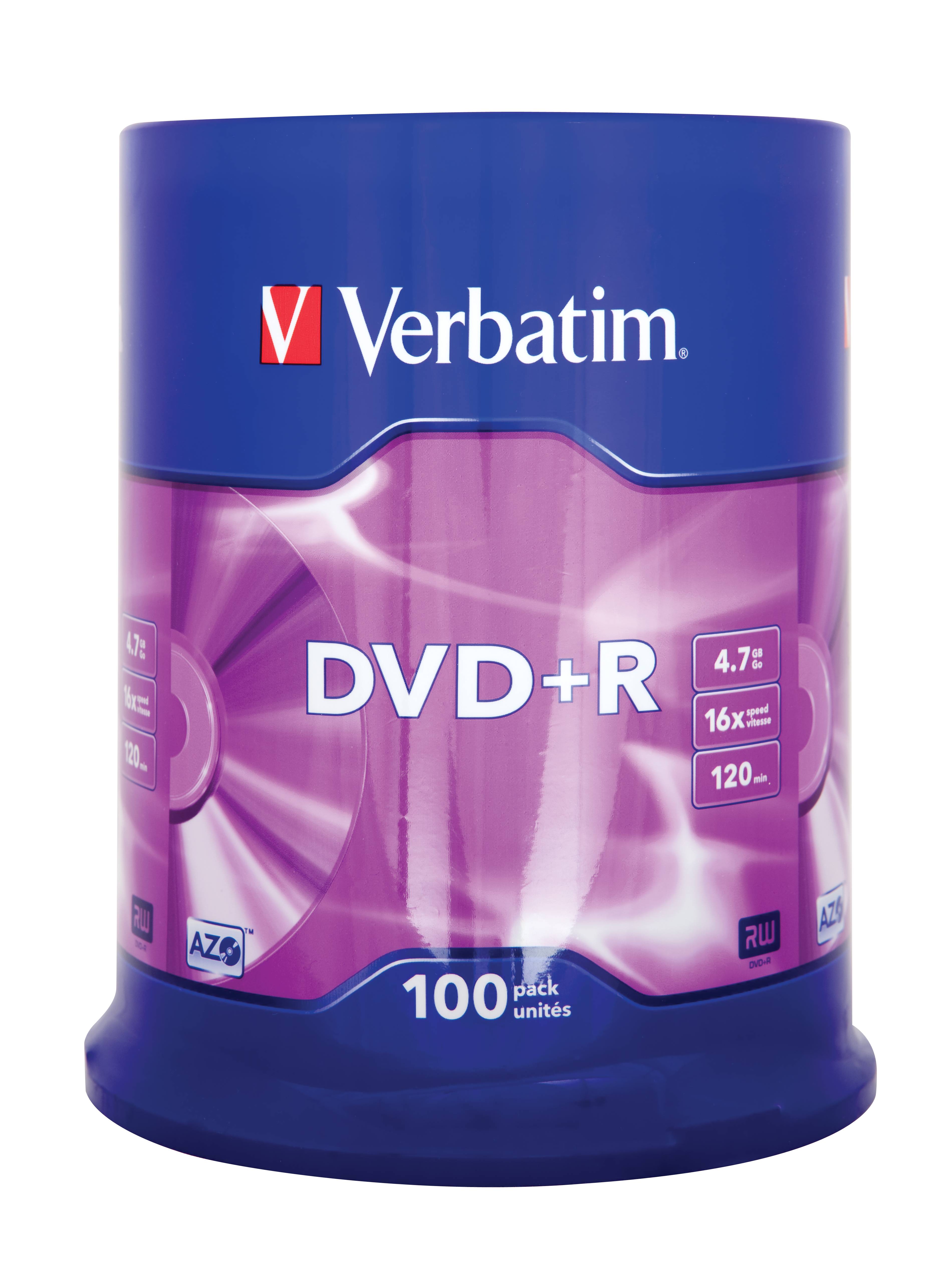 Verbatim - 100 x DVD+R - 4.7 GB 16x - mattsilber