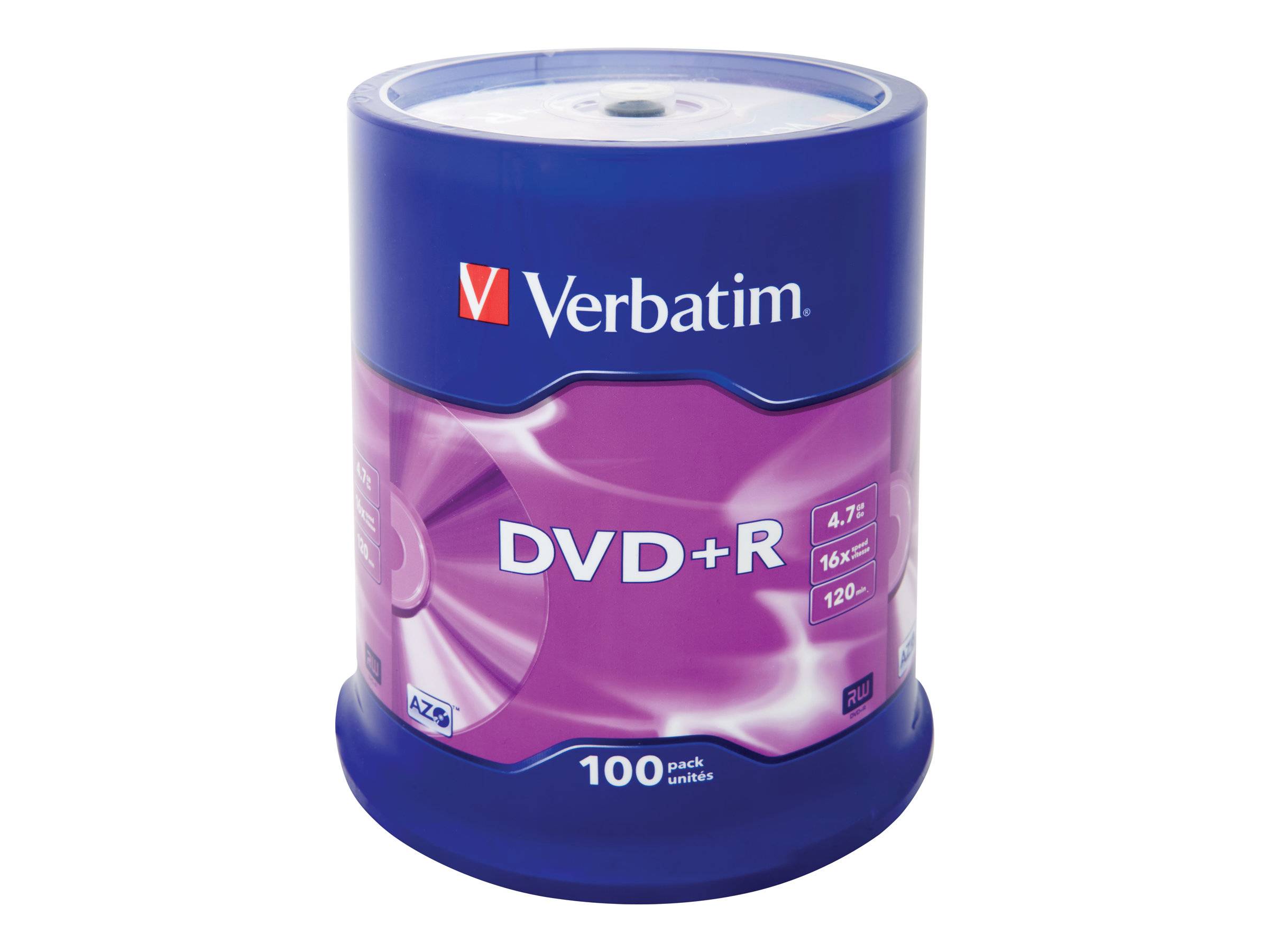 Verbatim - 100 x DVD+R - 4.7 GB 16x - mattsilber