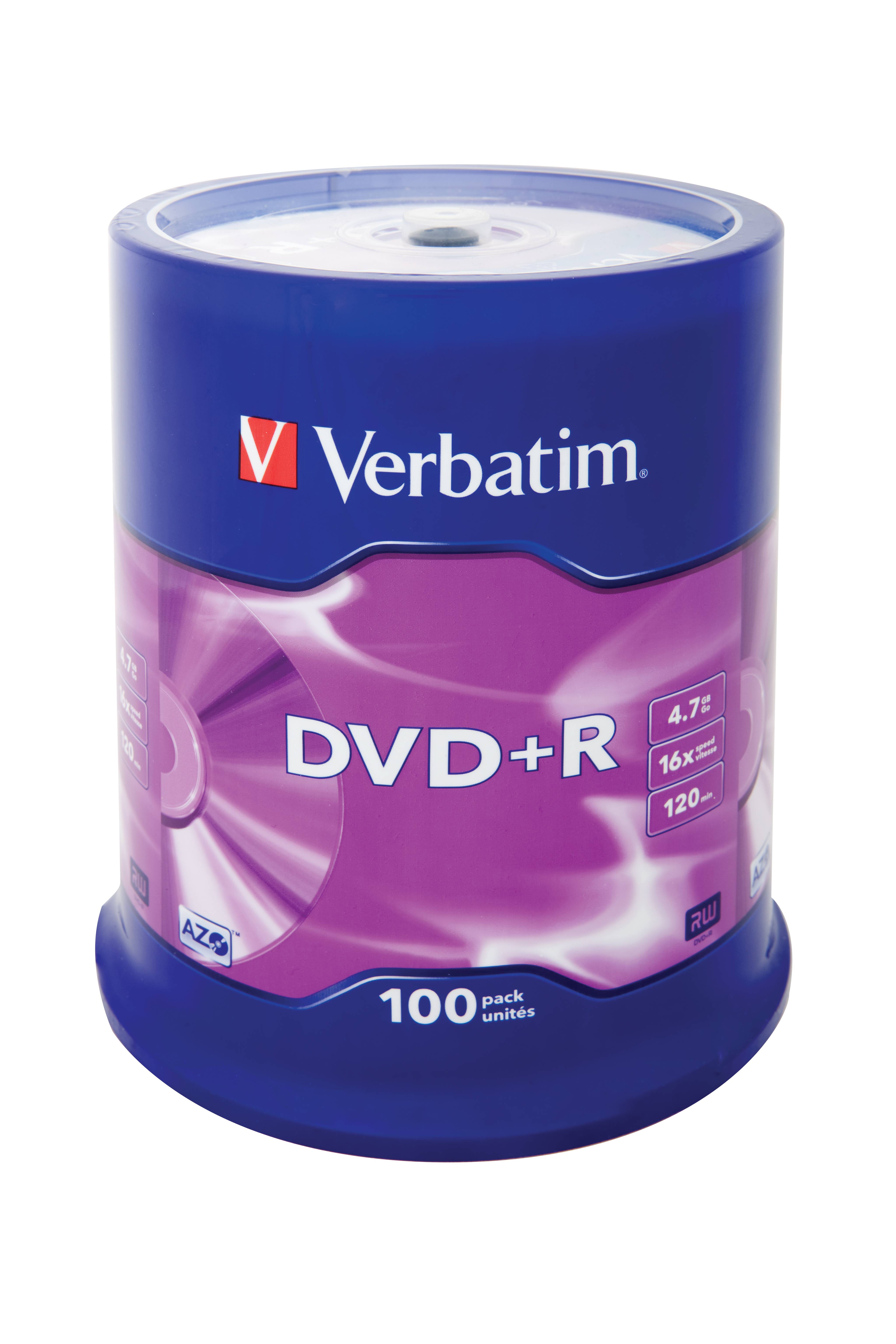 Verbatim - 100 x DVD+R - 4.7 GB 16x - mattsilber