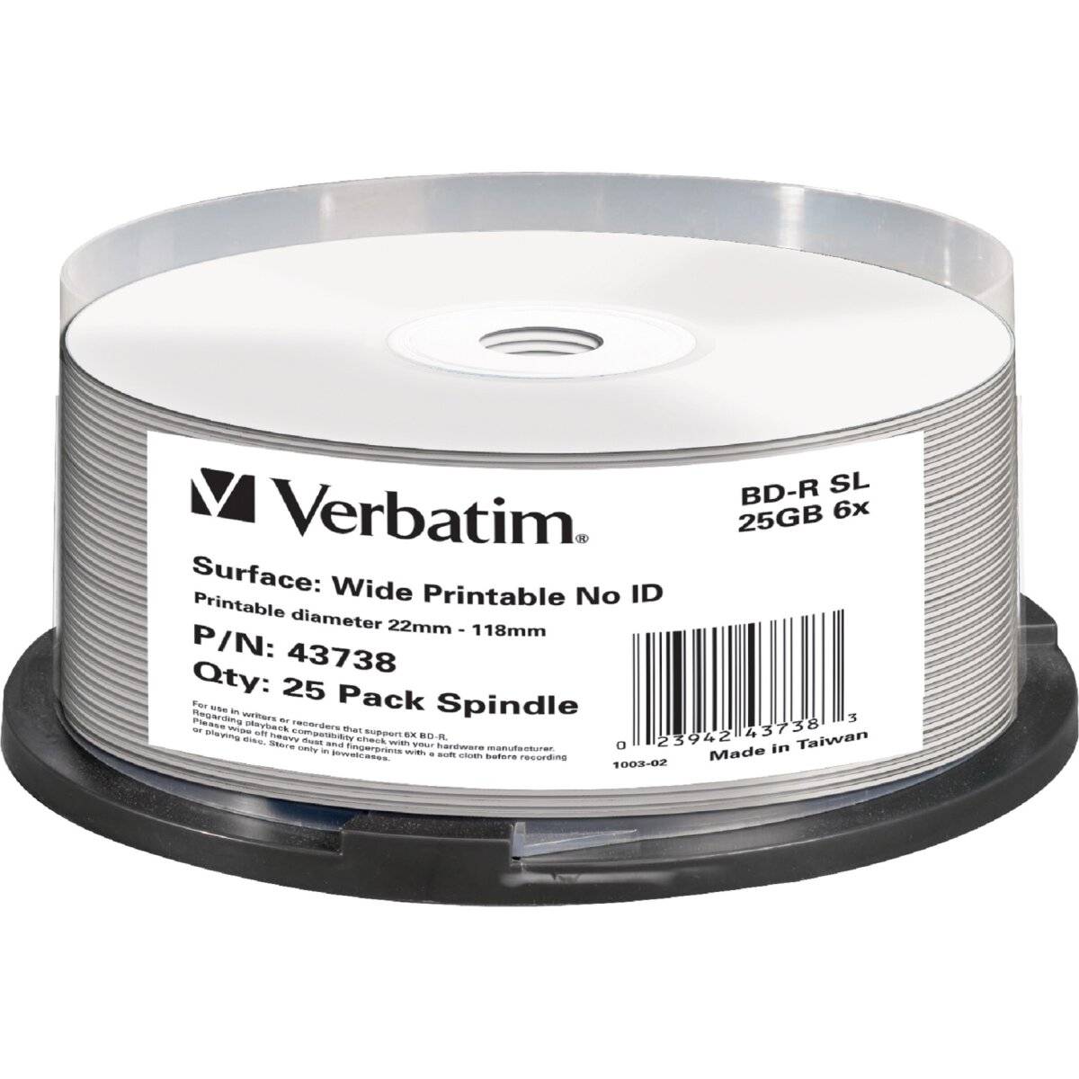 Verbatim BD-R 25GB/1-6x Cakebox (25 Disc)
