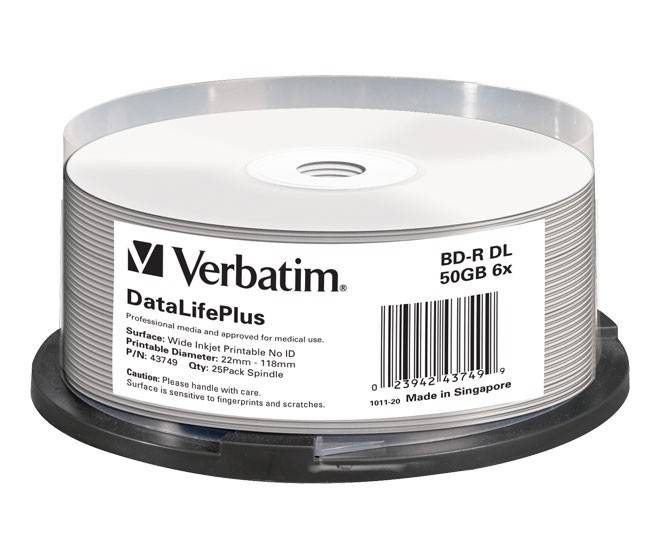 Verbatim BD-R DL 50GB/1-6x VERBATIM 43749(VE25)