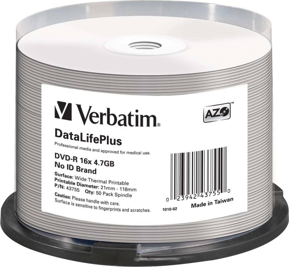 Verbatim DVD-R 4.7GB/120Min/16x 43755 (VE50)