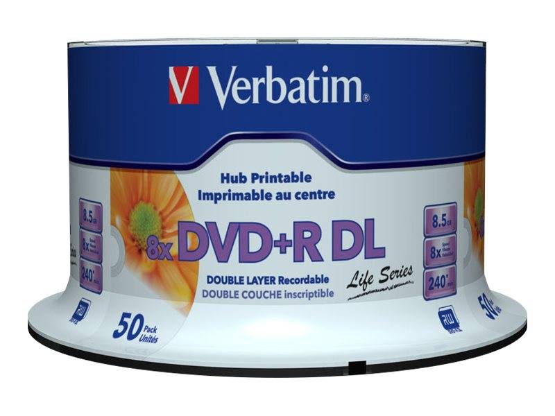 Verbatim Life Series - 50 x DVD+R DL - 8.5 GB (240 Min.)