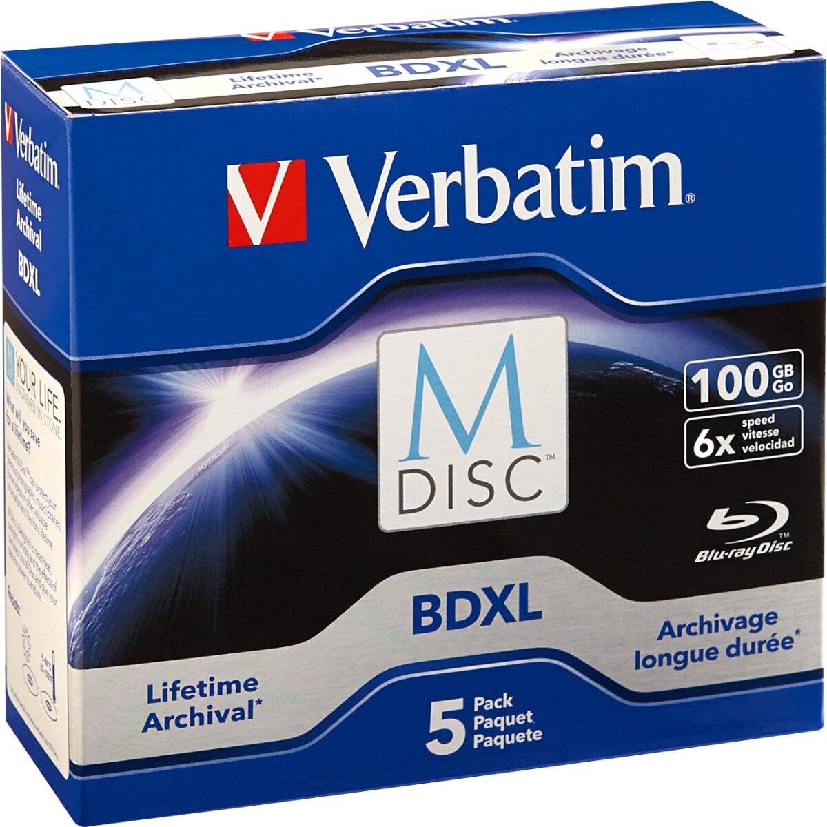 Verbatim M-DISC BD-R XL 100GB/1-6x Jewelcase (5 Disc)