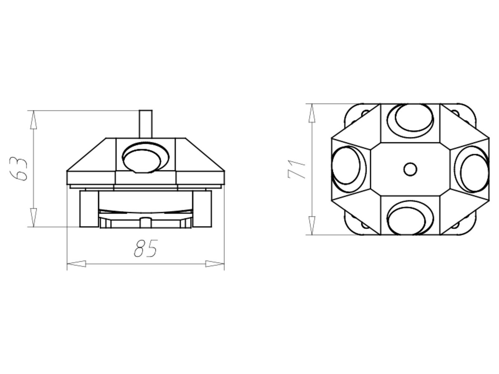 Kaiser Deckendose 45° 1249-12