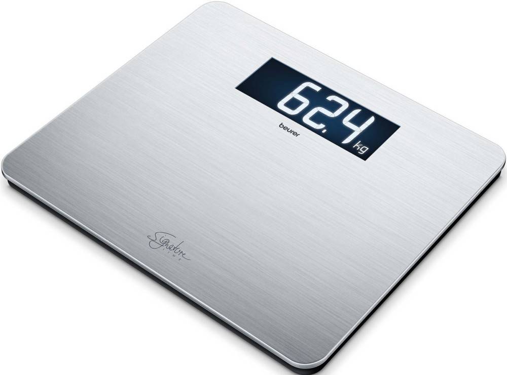 4 Stk. Beurer Edelstahlwaage XXL-Display GS 405 Edelstahl Sig