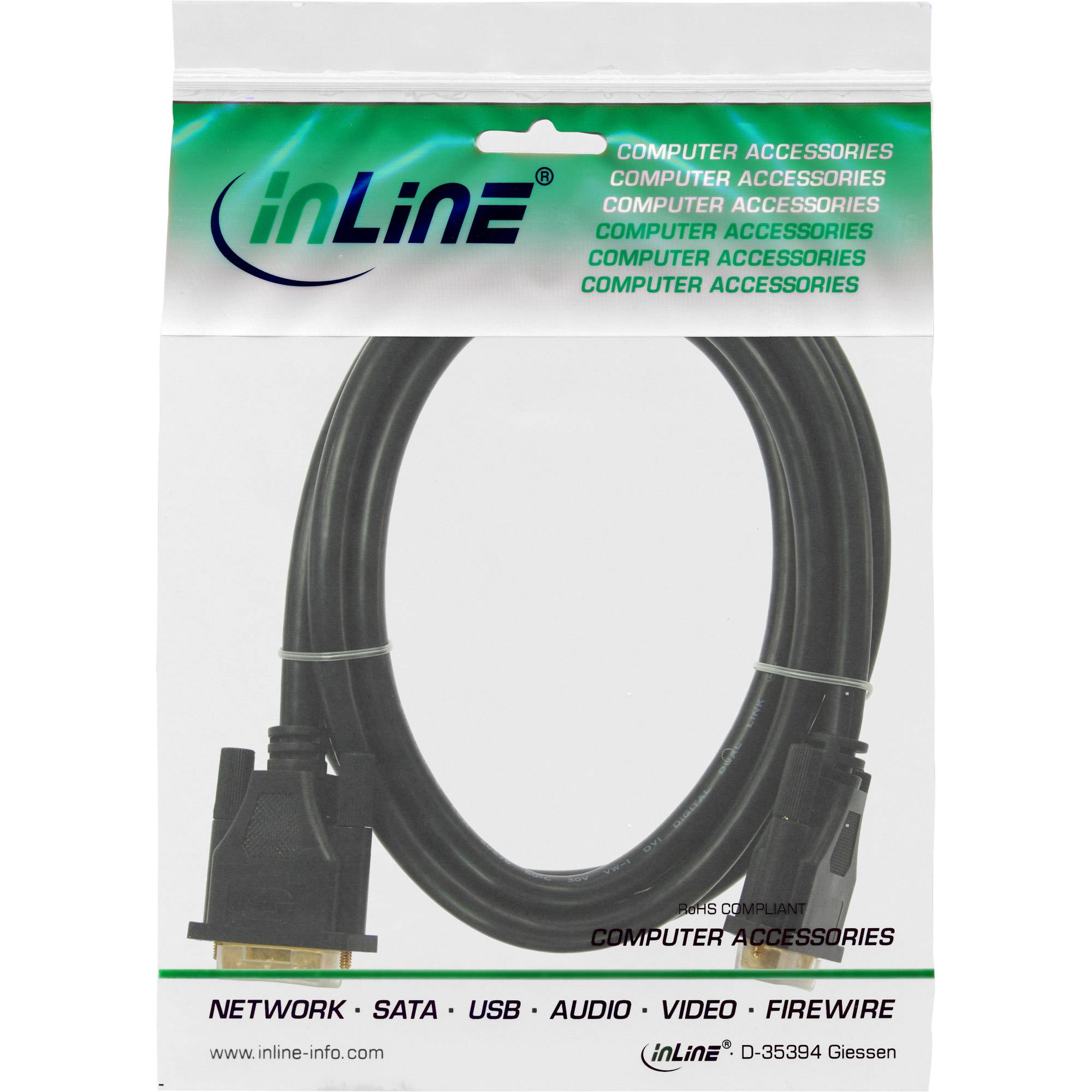 INLINE - DVI-D Anschlusskabel Premium - digital 24+1 ST / ST - Dual Link - 5m