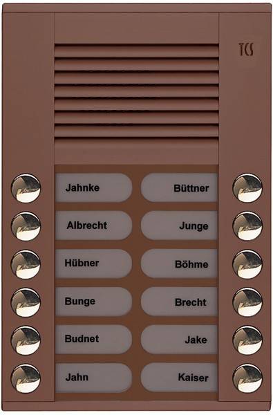 TCS Tür Control Audioaußenstation 2-reihig PES12-EB/04