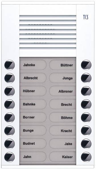 TCS Tür Control Audioaußenstation 2-reihig PES16-WS/04