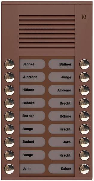 TCS Tür Control Audioaußenstation 2-reihig PES18-EB/04