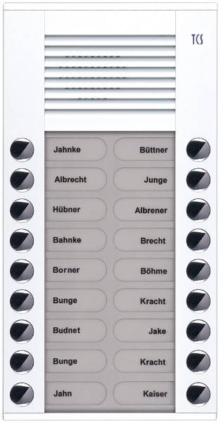 TCS Tür Control Audioaußenstation 2-reihig PES18-WS/04