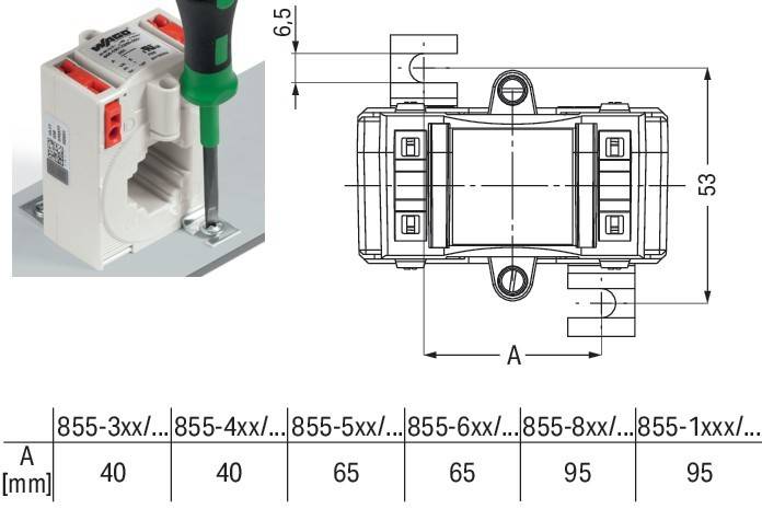 WAGO GmbH & Co. KG Aufsteck-Stromwandler 855-1001/2500-1001