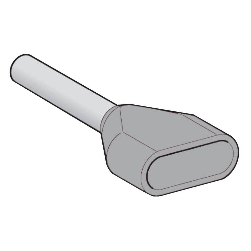 Eine 3D-Renderung einer grauen, sich verjüngenden Metallschnauze, möglicherweise zum Ausgießen von Flüssigkeiten verwendet.