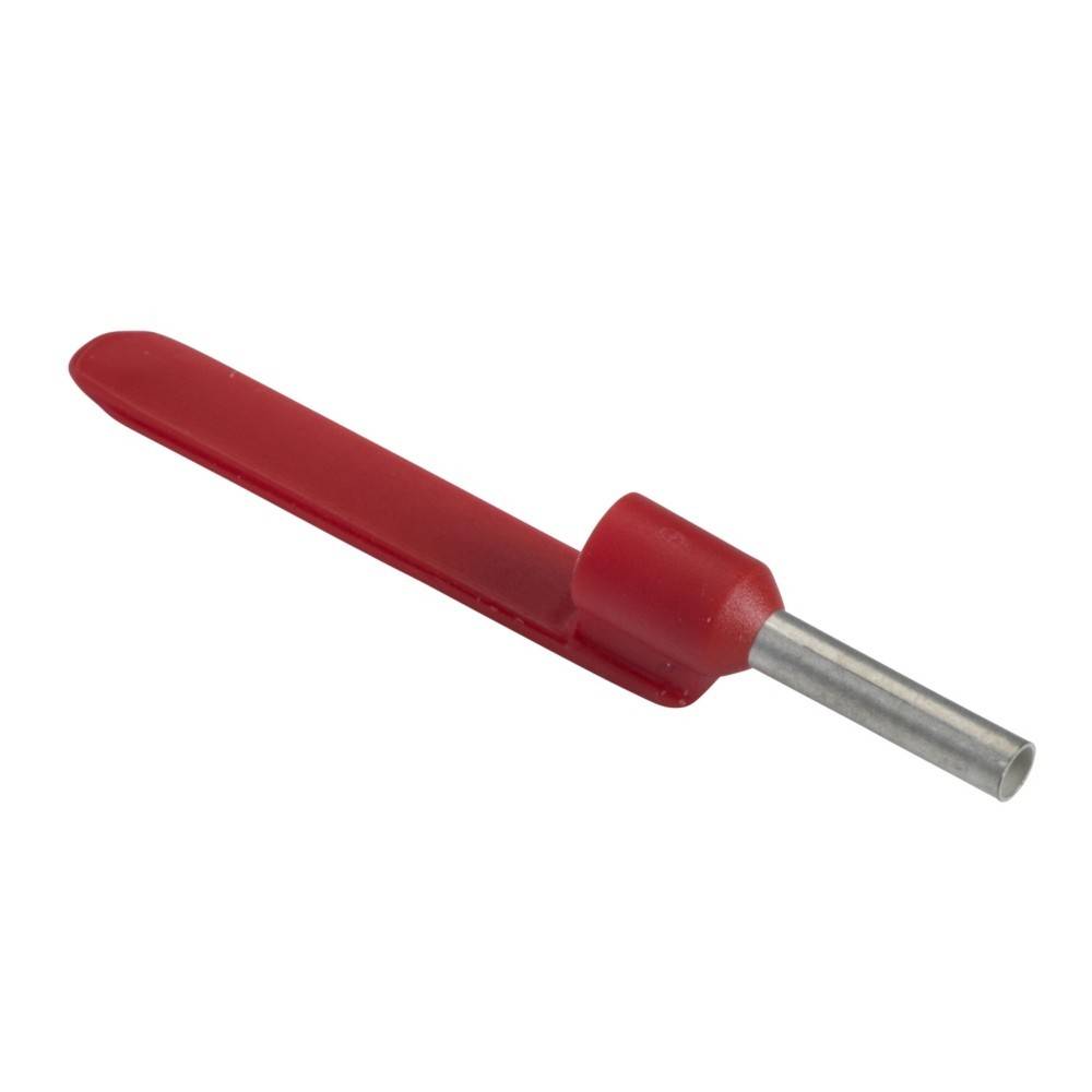 Ein rot-griff Hebel mit einer metallischen Welle, wahrscheinlich als mechanische Komponente oder Steuerungsmechanismus verwendet.