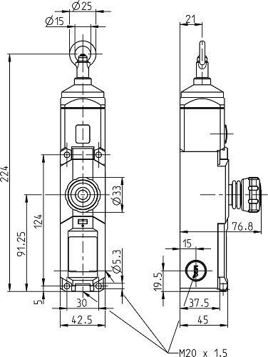 Bernstein Seilzugschalter SRU2Z0-LU-175-L0-0-0