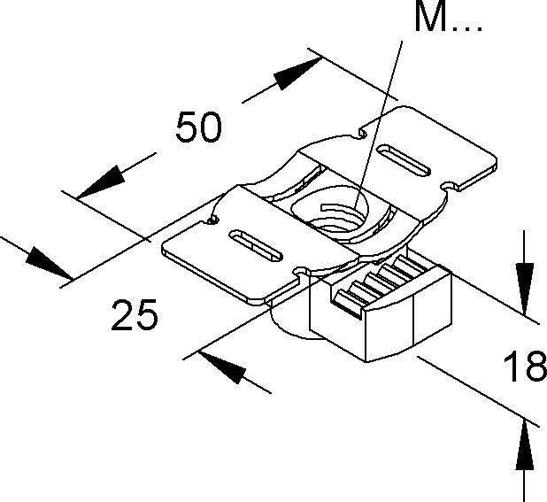 Niedax Gleitmutter GMZF M10-22 F