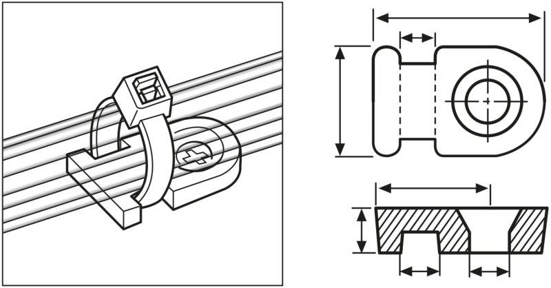 HellermannTyton Befestigungssockel MB2-PA66-BK-C1