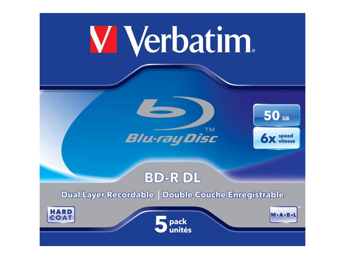 Verbatim - 5 x BD-R DL - 50 GB 6x - Jewel Case (Schachtel)
