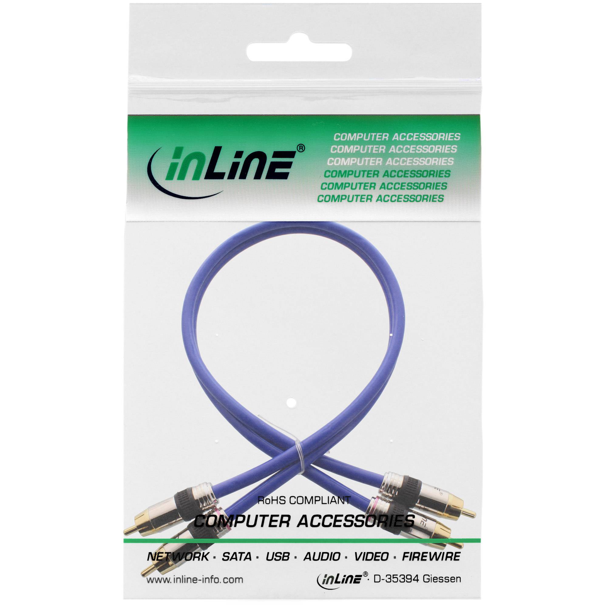 INLINE - Cinch Kabel AUDIO - PREMIUM - 2x Cinch Stecker / Stecker - 0,5m