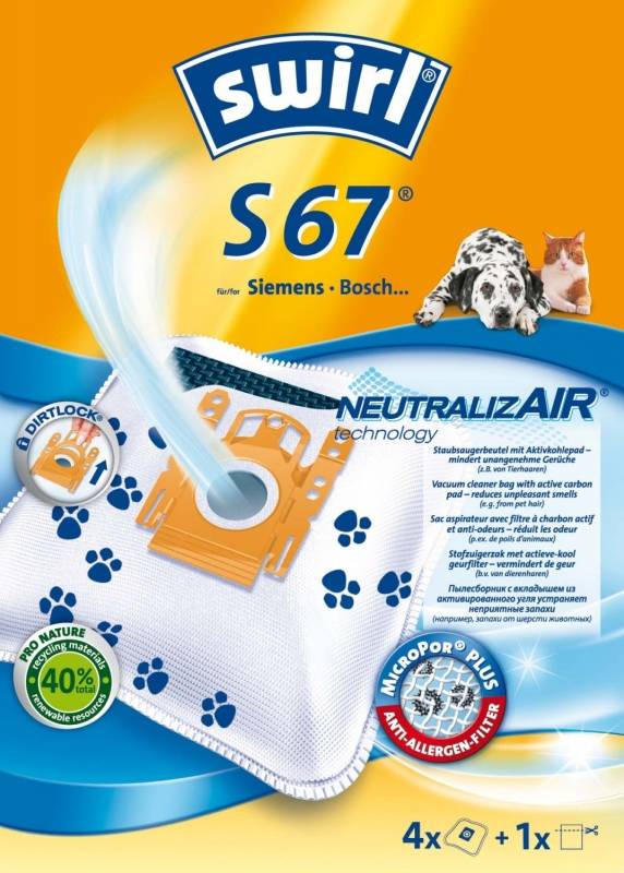 3 Stück Melitta SDA Staubbeutel S 67 NeutralizairVE4