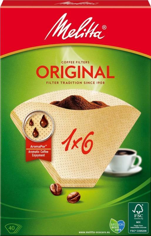 8 Stück Melitta SDA Filtertüten 1x6/40 naturbr(VE40)