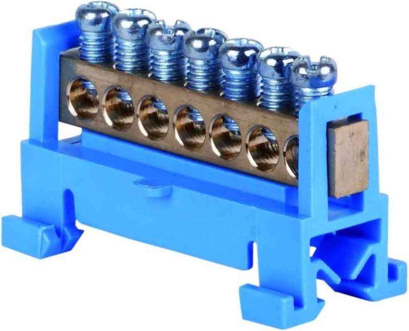 10 Stück Pollmann Nulleiterklemme N7, 7-pol. N7, 7-POL. BLAU