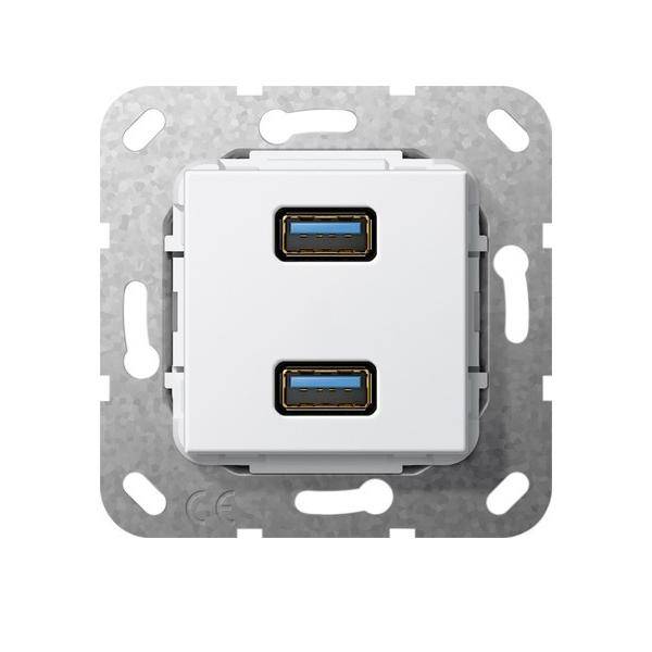 Gira UP Tragring 2xUSB A rws 568503