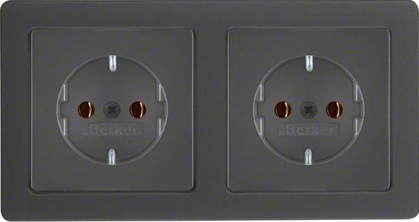 Berker Steckdosen-Kombi anth/sa 47206086