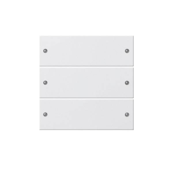 Ein minimalistisches, dreistufiges weißes Lochbrett mit gleichmäßig verteilten Löchern auf jeder Ebene. Geeignet für Organisations- oder Ausstellungszwecke.