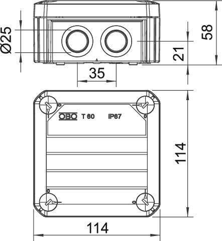 5 Stk. OBO Bettermann Kabelabzweigkasten T 60 M20 NL
