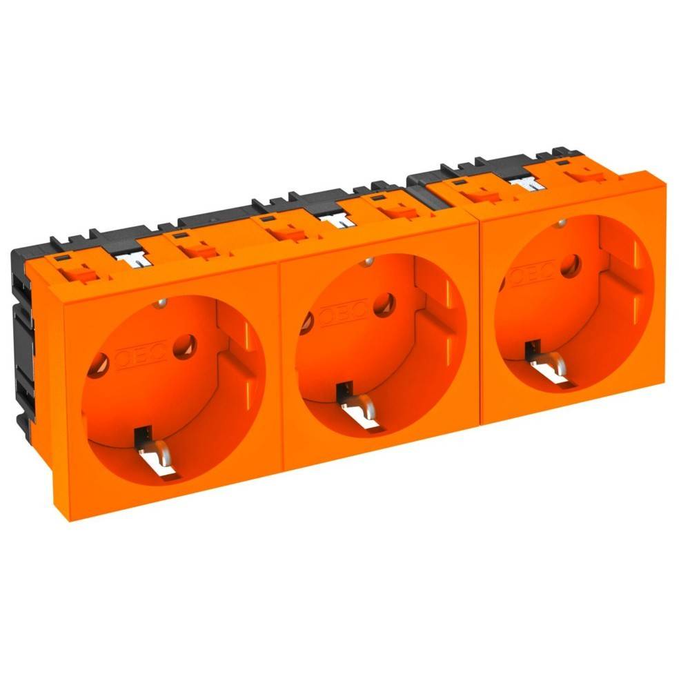 OBO Bettermann Steckdose 0 Grad, 3-fach STD-D0 ROR3