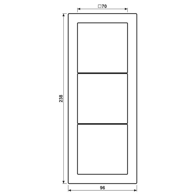 Jung Rahmen 3fach Mess/classic FDME 2983 C