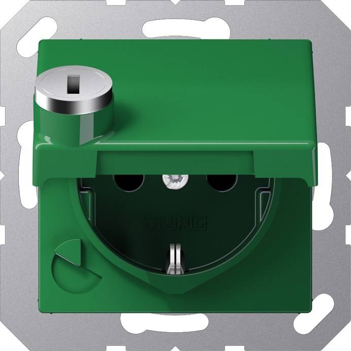 Jung SCHUKO-Steckdose 16A 250V AS 1520 BFKLSL GN