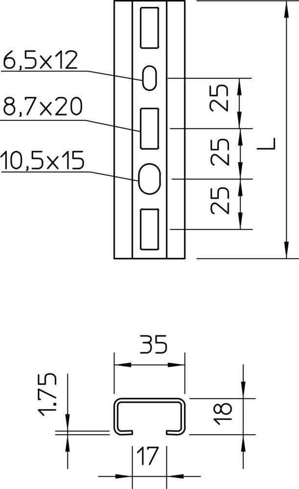 OBO Bettermann Profilschiene CMS3518P1000FS