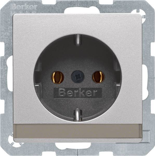 Berker SCHUKO-Steckdose alu/samt 47506084